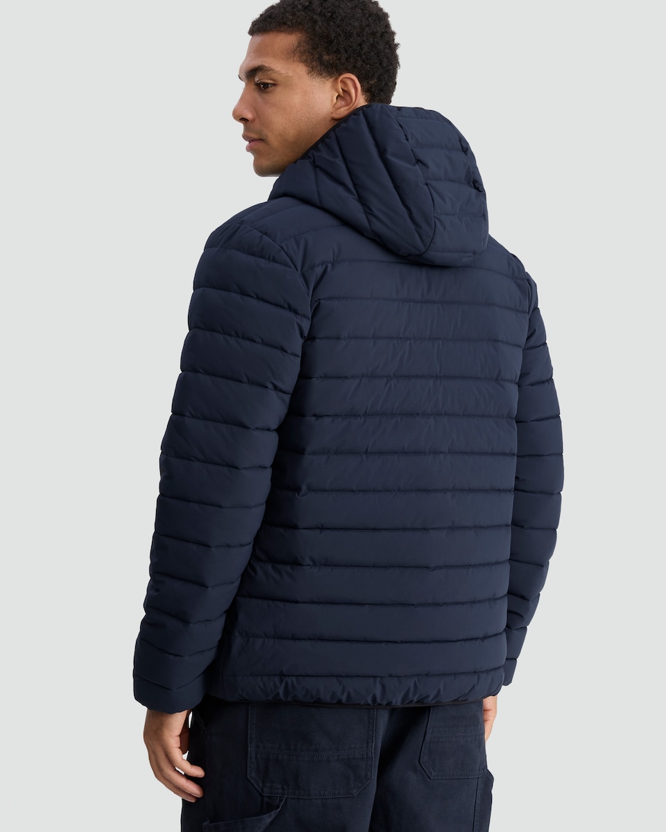 image 1 of F&F Hooded Shower Resistant Puffer Jacket in Navy