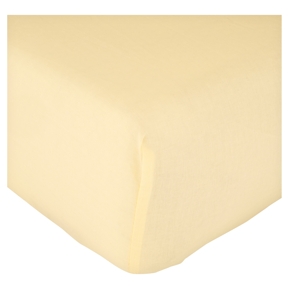 F&F Home Poly Cotton Yellow Fitted Sheet Single