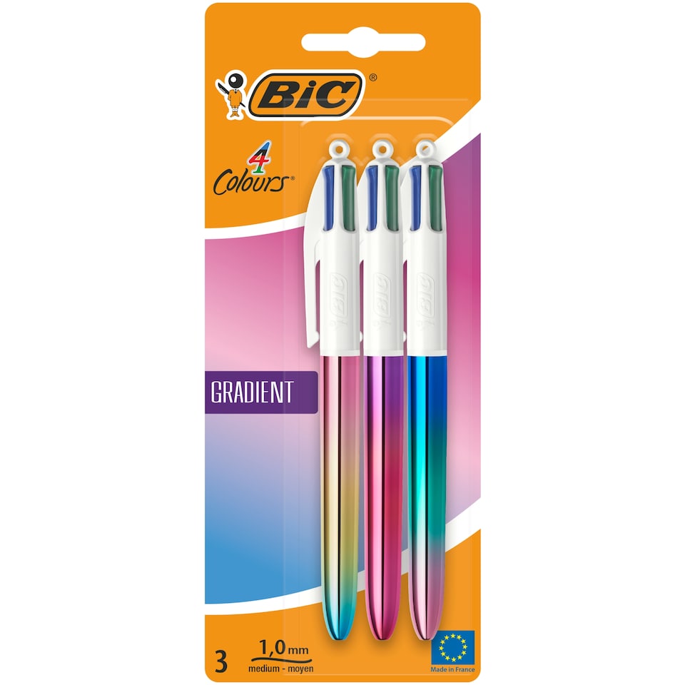 image 1 of BIC 4 Colours Gradient Pens 3 Pack