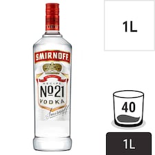 Smirnoff No.21 Red Label Vodka Bottle 37.5% Vol 1L