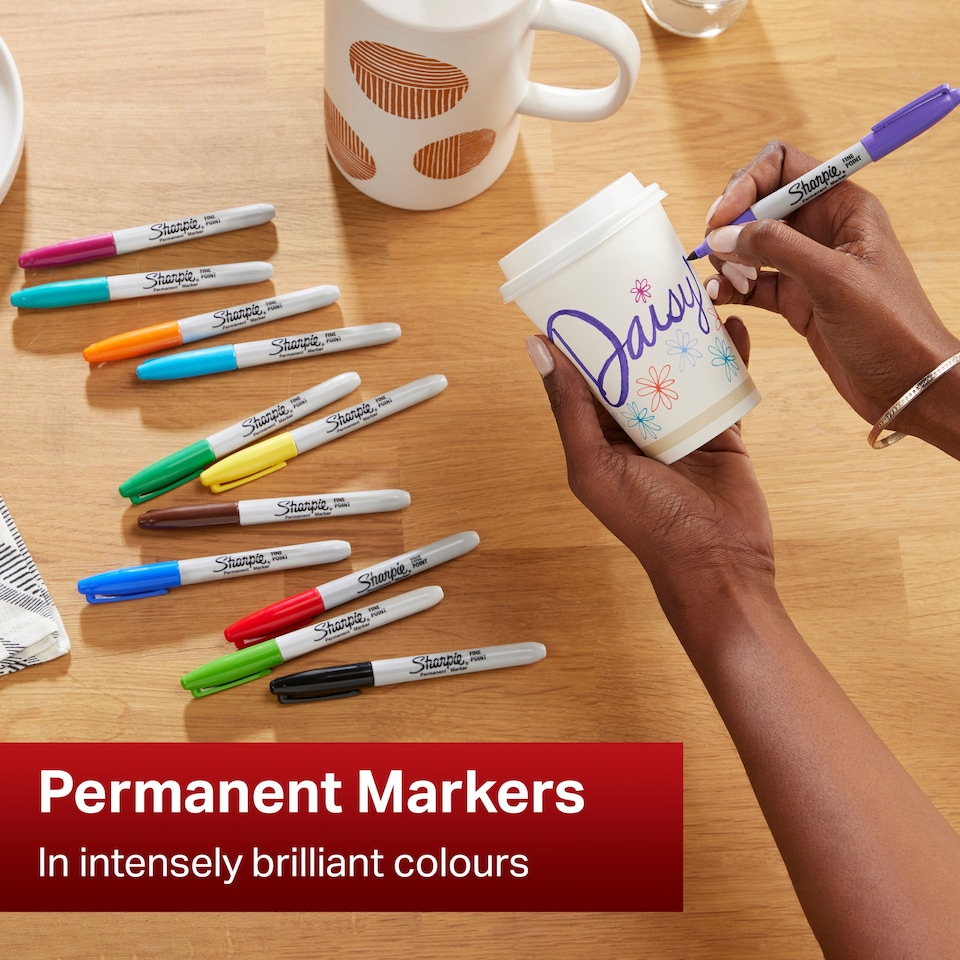 image 1 of Sharpie Permanent Markers, Fine Point, Assorted, 4 Count