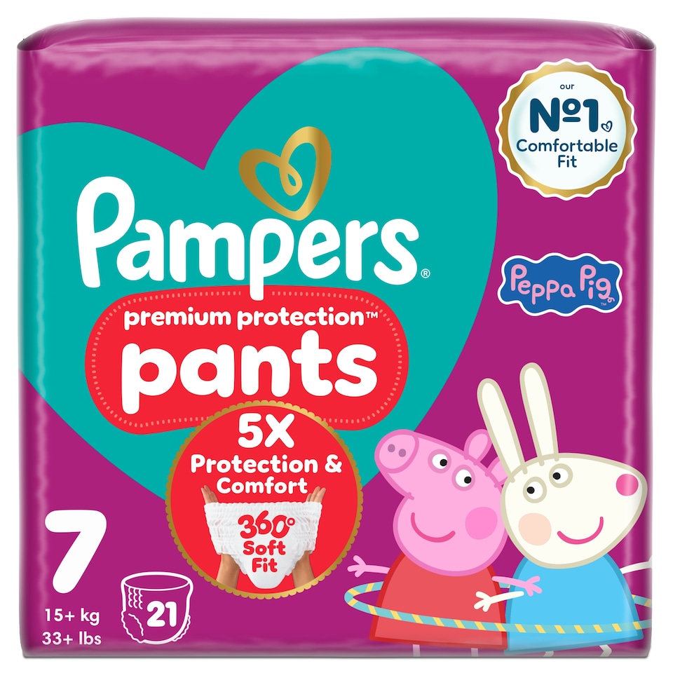 image 1 of Pampers Premium Protection Essential Nappy Pants Size 7 21 Pack