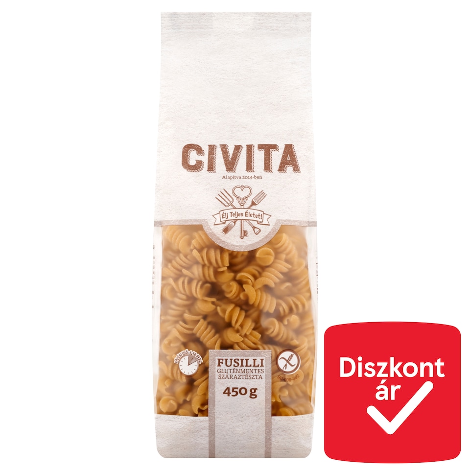 Civita Fusilli gluténmentes száraztészta 450 g