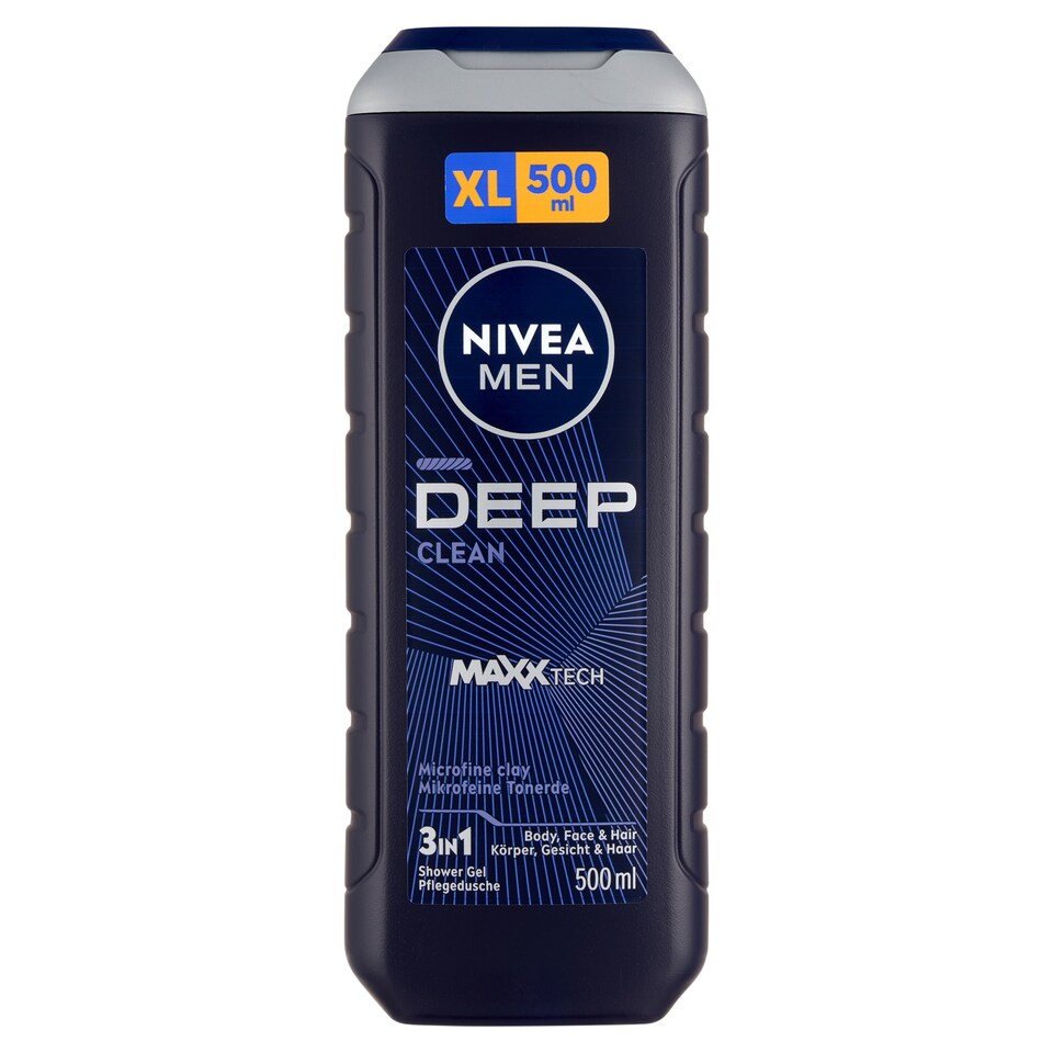 image 1 of NIVEA MEN Deep Clean 3in1 Body, Face & Hair Shower Gel 500 ml