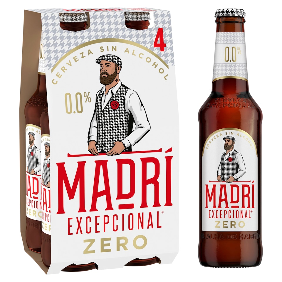 image 1 of Madri Excepcional 0.0% Premium Lager Beer Bottle 4x330ml