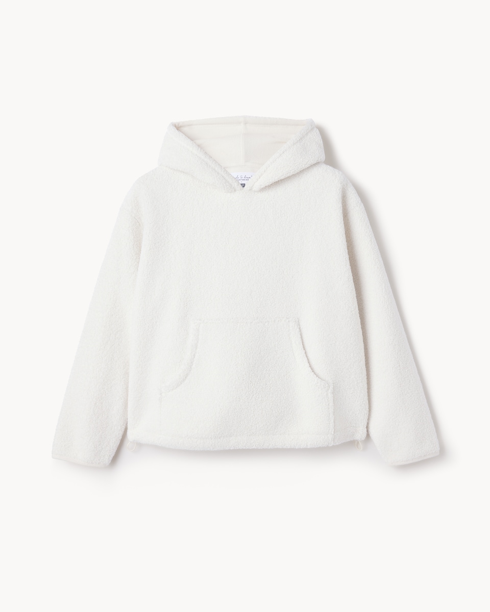 image 1 of F&F Borg Pyjama Hoodie in Cream