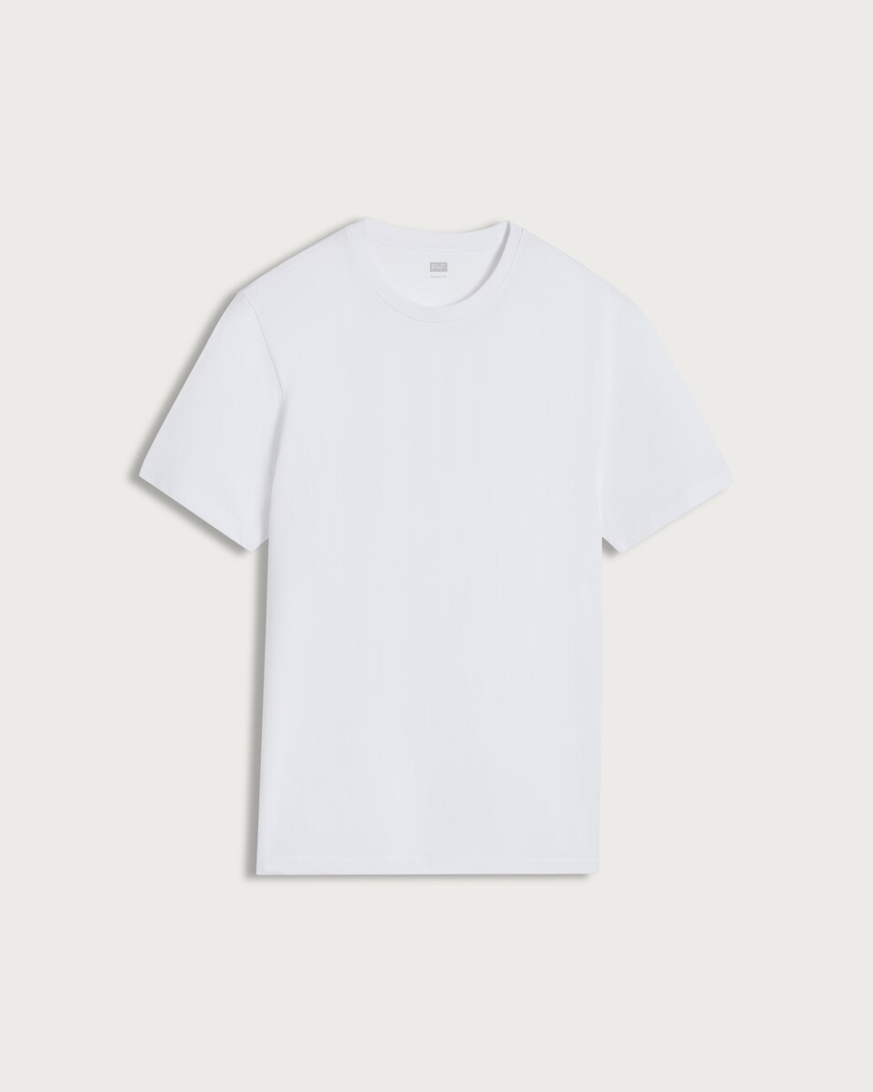 image 1 of F&F Pure Cotton Slim Fit Short Sleeved T-Shirt in White
