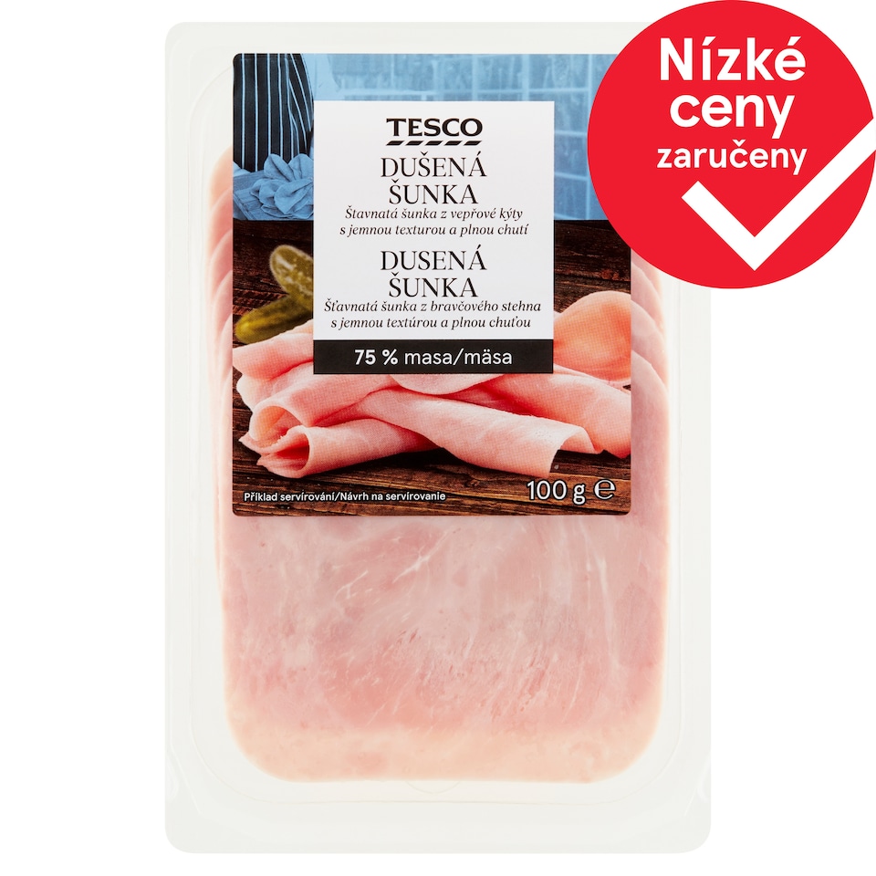 Tesco Dušená šunka 100g