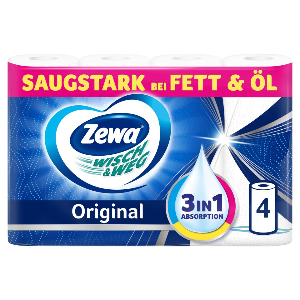 image 1 of Zewa Wisch & Weg Original Household Towels 2 Ply 4 Rolls