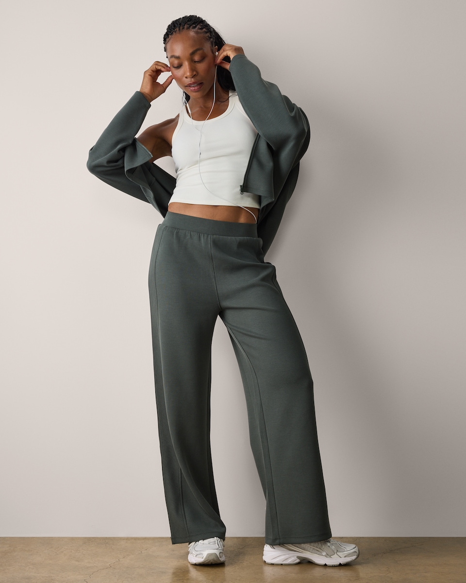 image 1 of F&F Active AFTERCLASS Textured Hoodie in Green