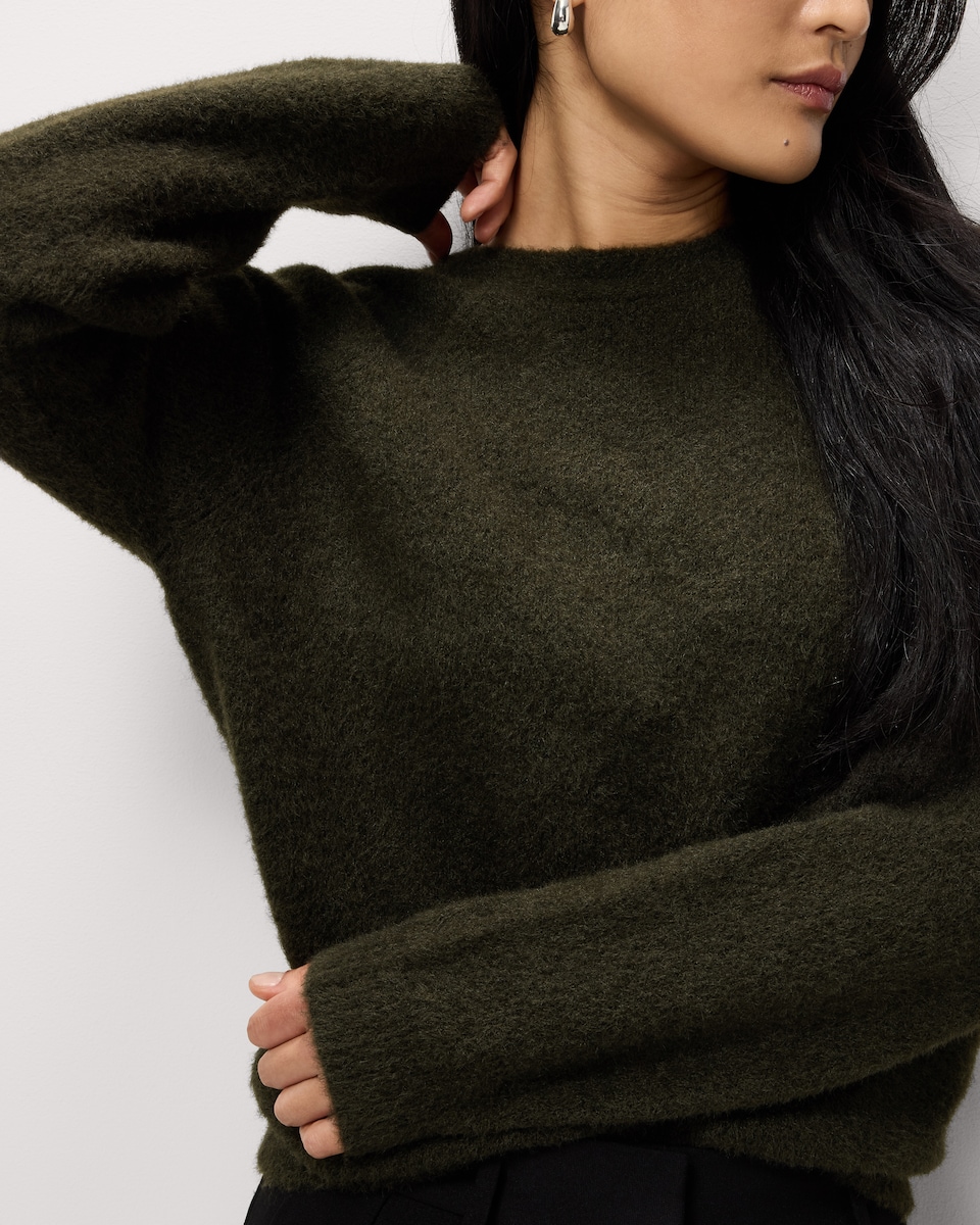 image 1 of F&F Knot Back Knitted Jumper with Wool in Olive