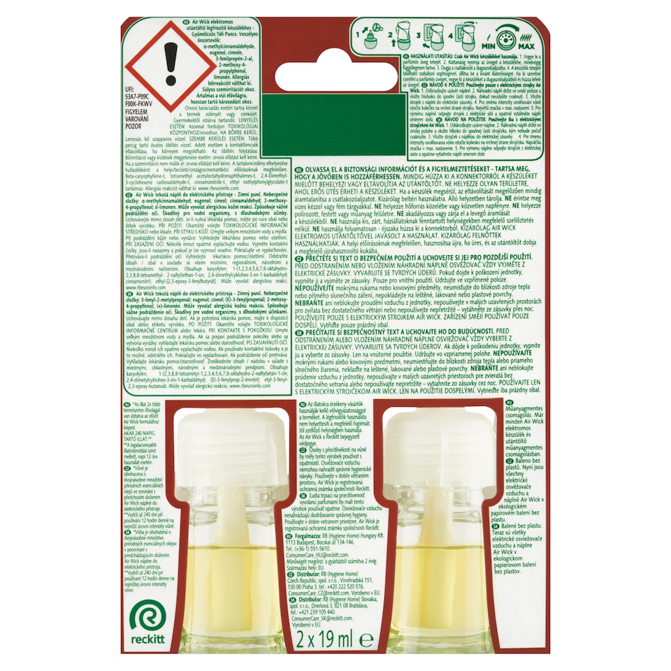 Obrázek 1 pro produkt Air Wick Tekutá náplň do elektrického přístroje zimní punč 2 x 19ml