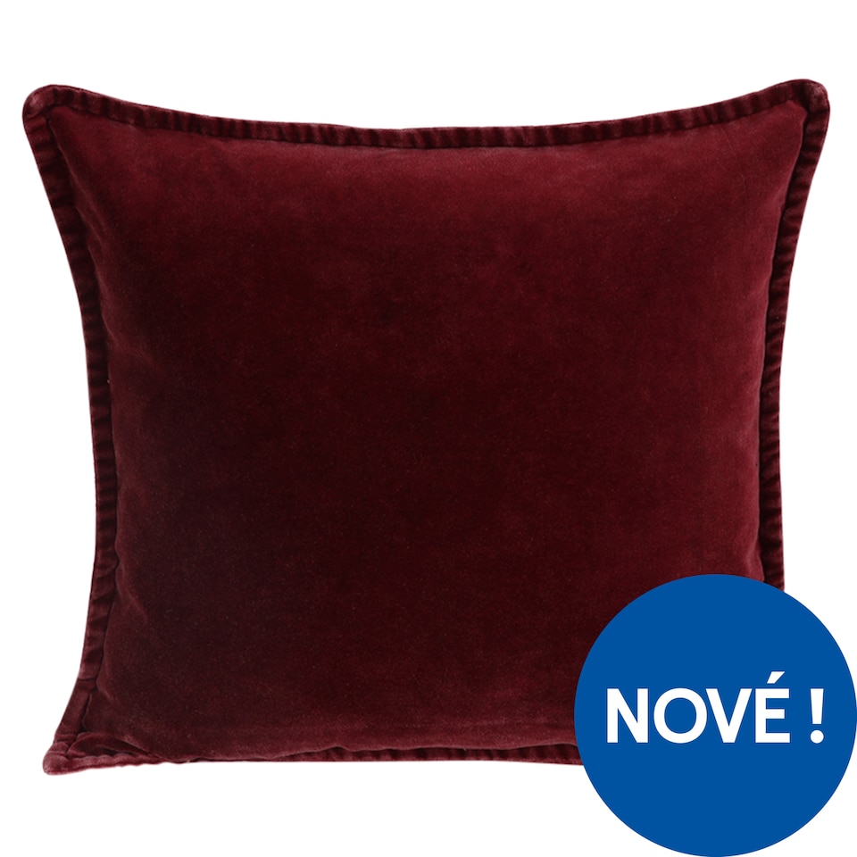 F&F Home Burgundy Cotton Velvet polštář 45 x 45 cm