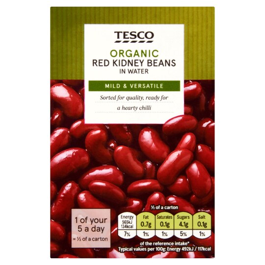 Tesco Organic Red Kidney Beans 380G Tesco Groceries