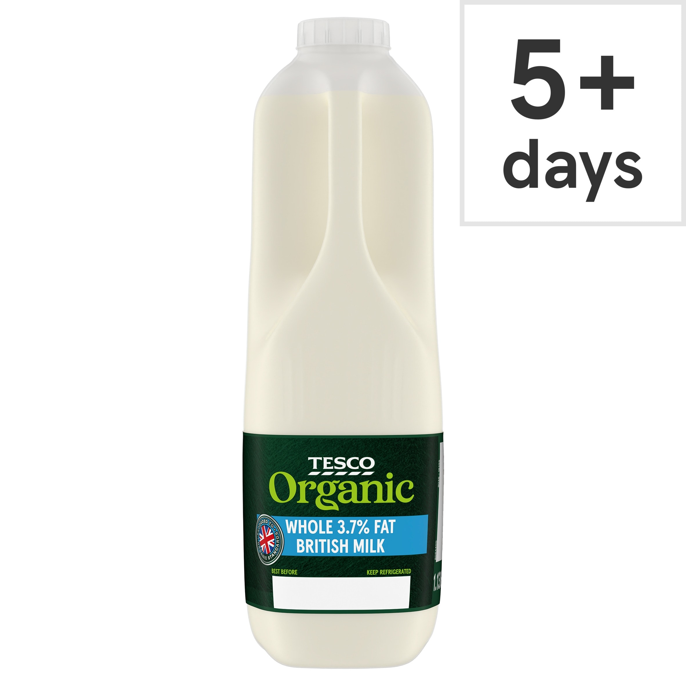 Tesco Organic Free Range Whole Milk 1.136L, 2 Pint - Tesco Groceries