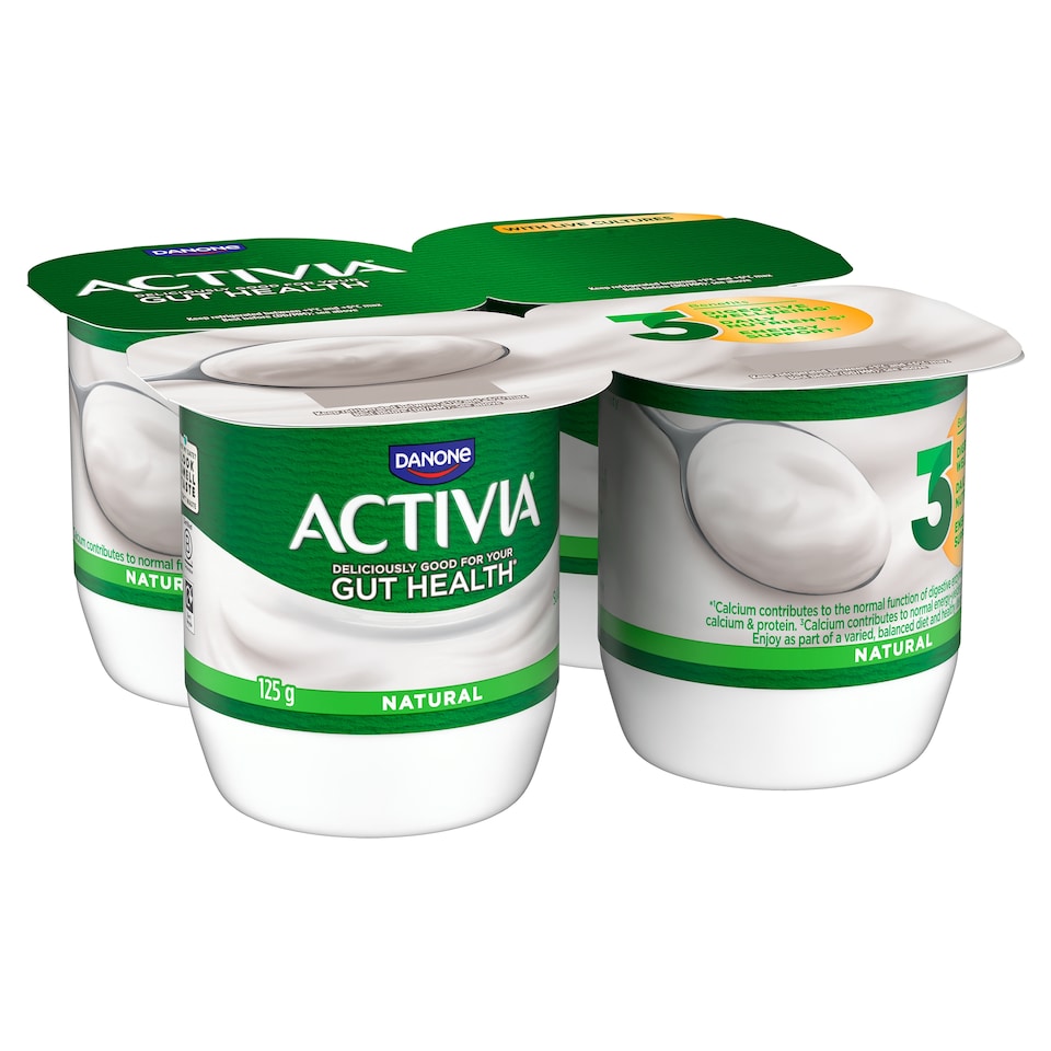 image 1 of Activia Natural Low Fat Gut Health Yoghurt Multipack 4x125g