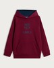 image 4 of FC Barcelona Logo Cotton Rich Hoodie in Burgundy