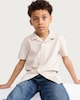image 2 of F&F Boys Cotton Rich Textured Short Sleeved Shirt in Stone