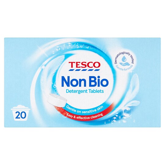Tesco Non Biological Laundry Detergent Tablets 20 Washes 1.16Kg Tesco