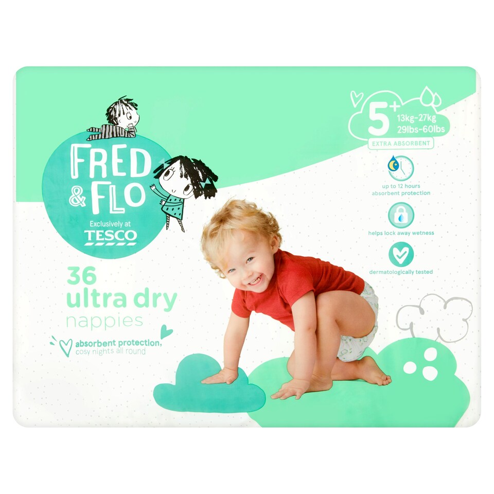 Fred And Flo Ultra Dry Size 5+ Nappies Economy Pack 36