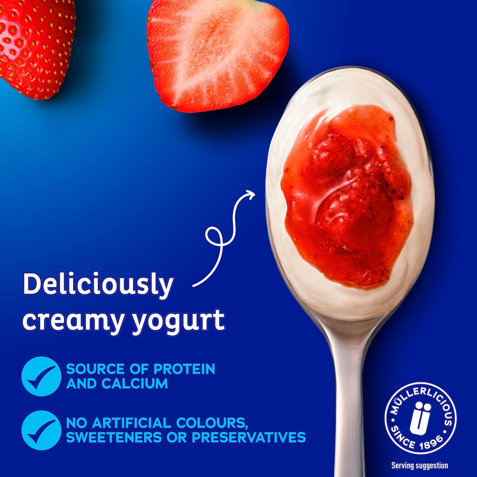 image 1 of Muller Corner Yogurts - Strawberry, Peach & Apricot 6 x 136g