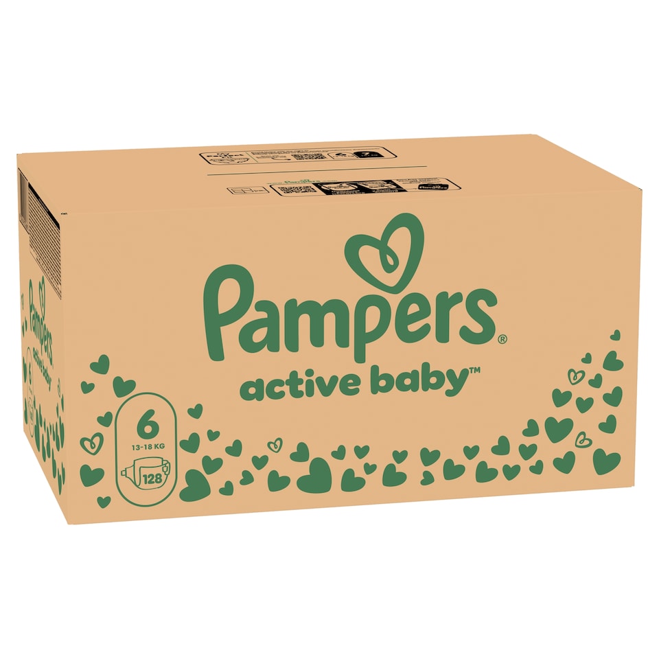 Pampers Active Baby Pelenka, Méret: 6, 128 db Pelenka, 13kg-18kg  1. kép