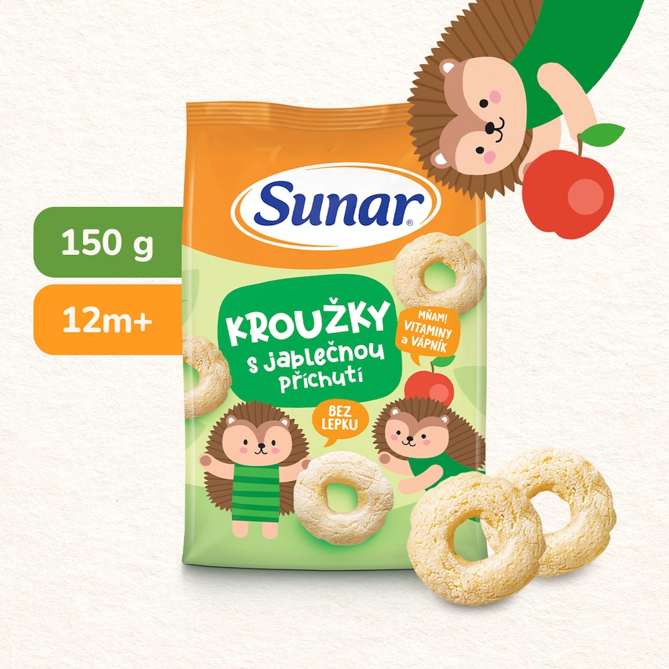 Obrázek 1 pro produkt Sunar Kroužky s jablečnou příchutí 50g