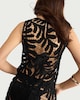 image 3 of F&F Lace Leaf Pattern Sleeveless Co-ord Beach Top in Black