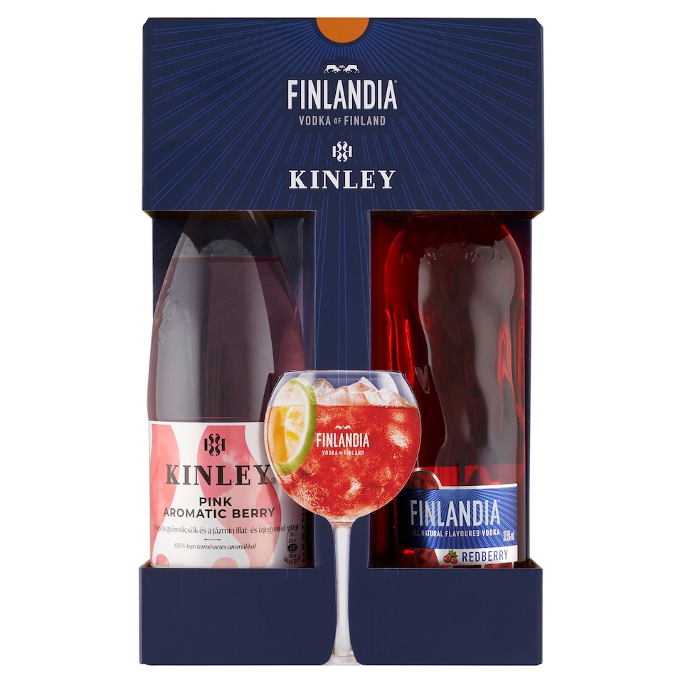 Finlandia Redberry vodka és Kinley Pink Aromatic Berry szénsavas üdítőital
