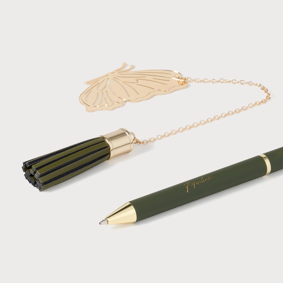 image 1 of Paperchase Full Bloom Pen & Bookmark Set