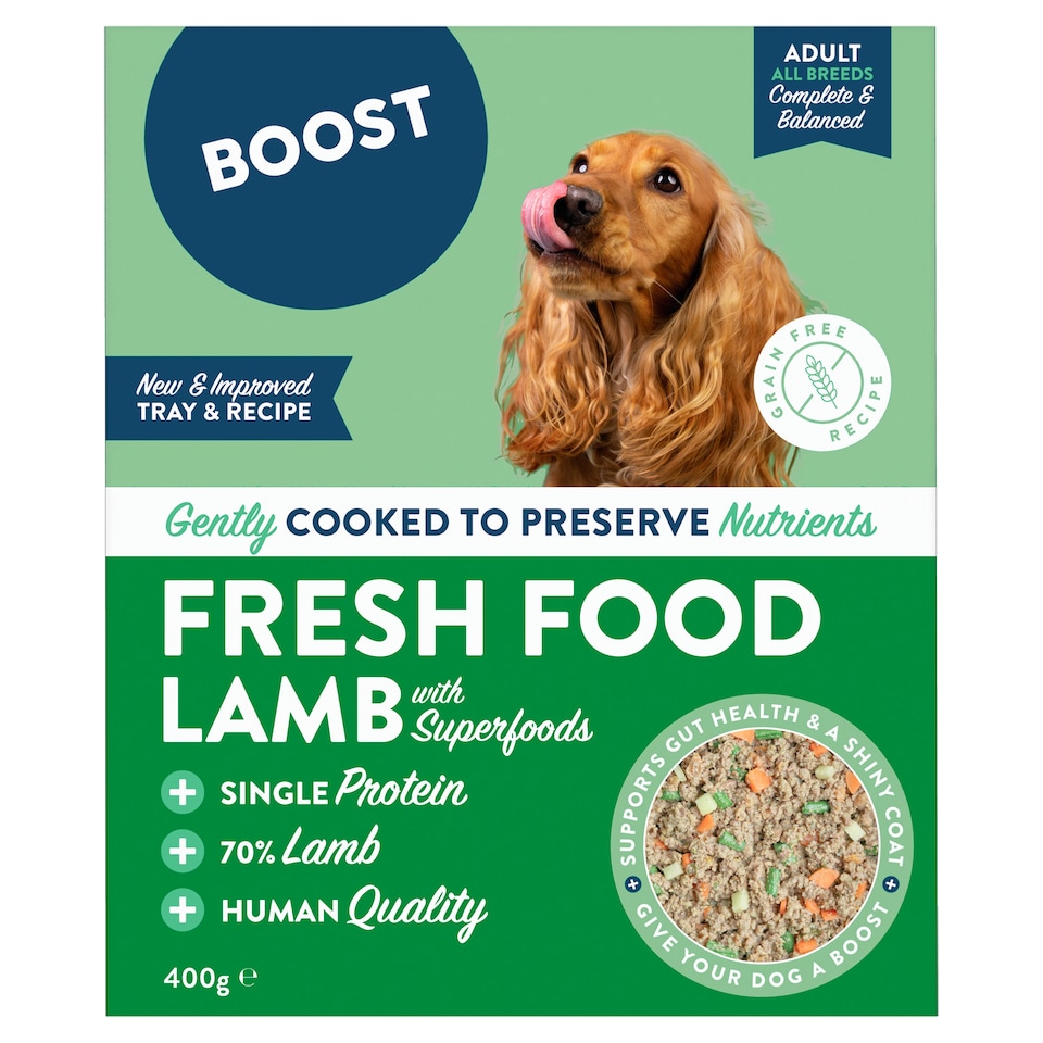 image 1 of BOOST Gently Cooked Lamb & Superfoods Meals for Dogs 400g