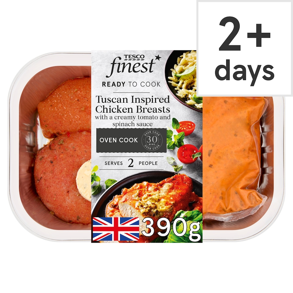 TESCO finest Tuscan Chicken Breast with Tomato and Spinach Sauce 390g
