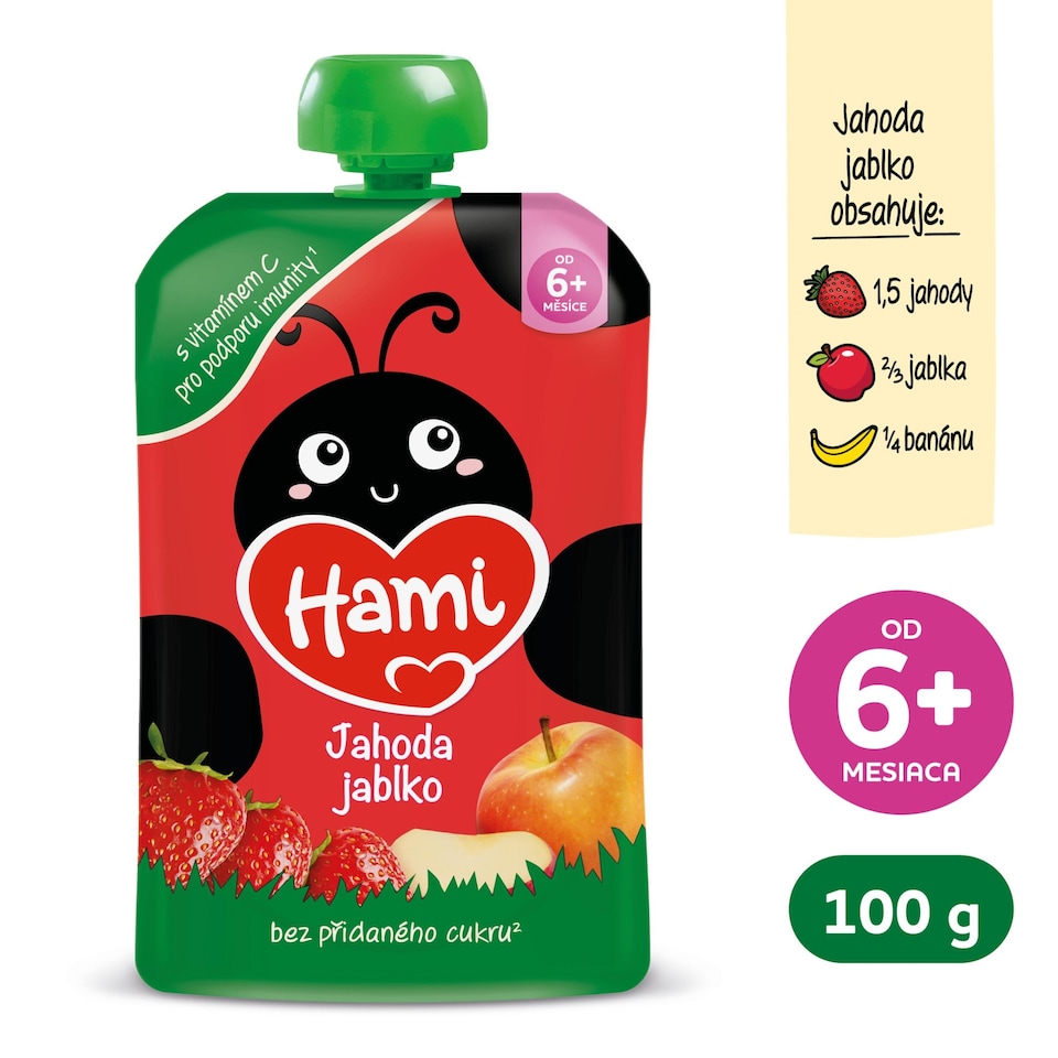 image 1 of HAMI pouch Apple banana strawberry 100g