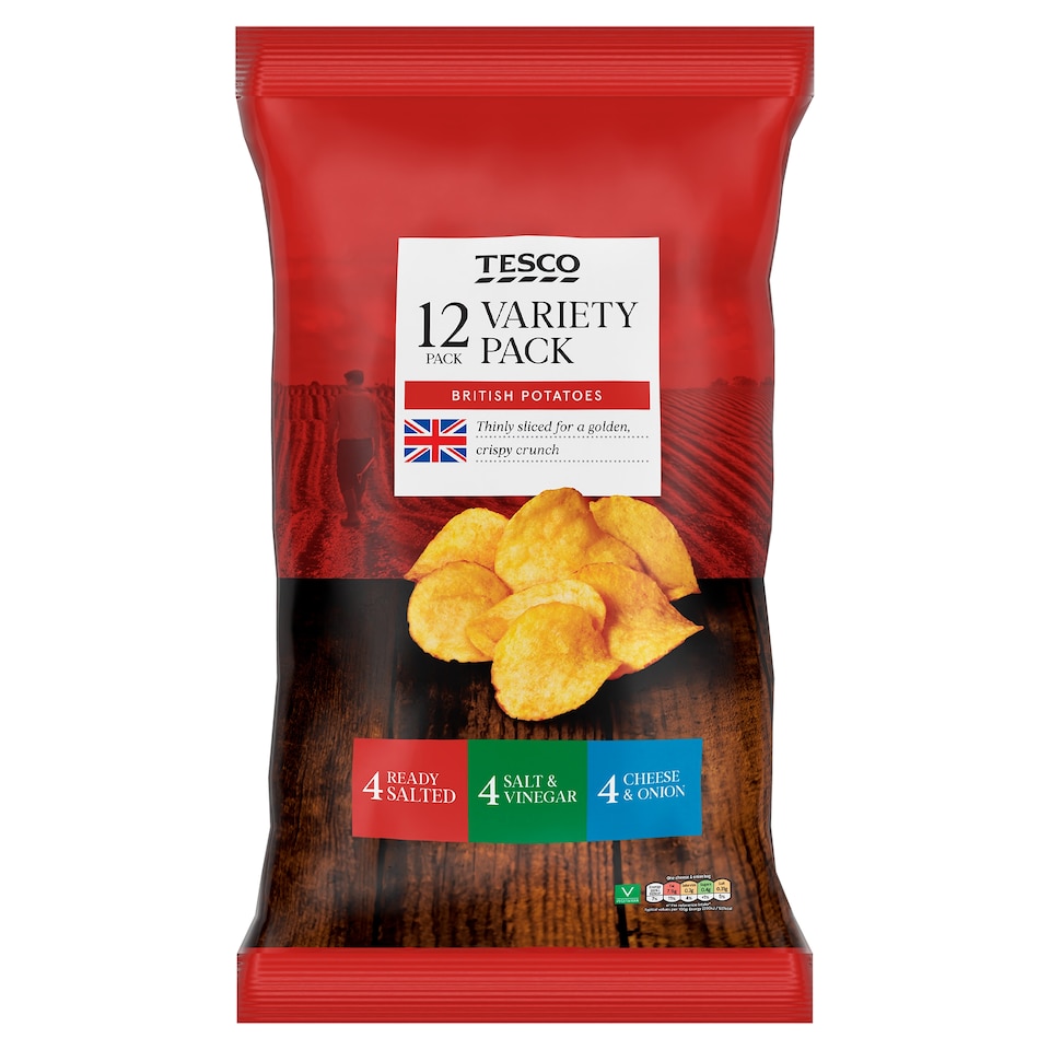Tesco Variety Crisps 12 x 25g 