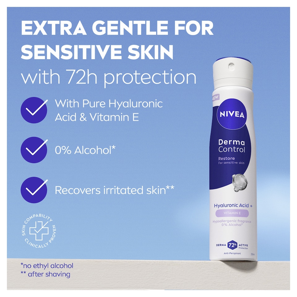 image 1 of NIVEA Derma Control Restore Antiperspirant Deodorant Spray 250ml