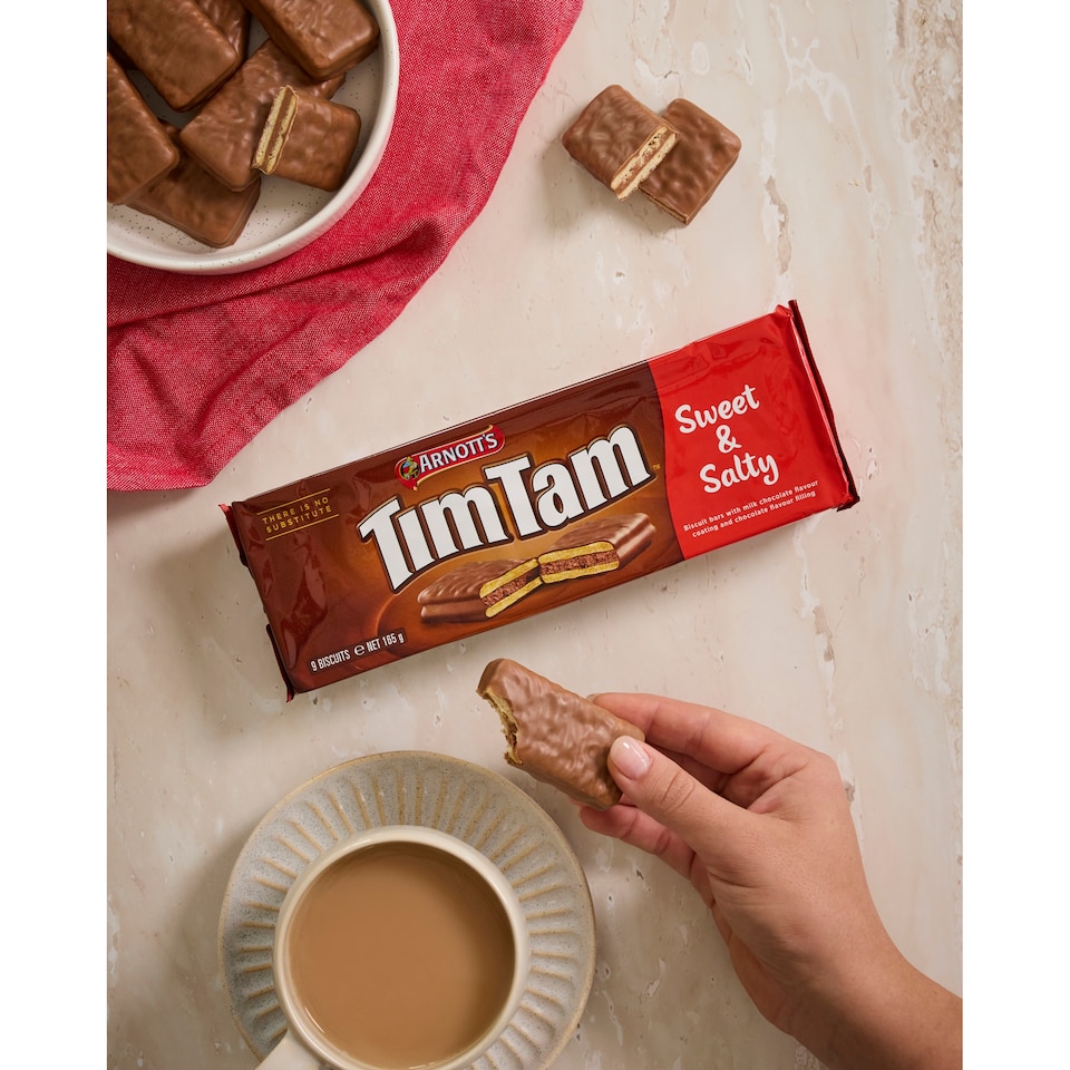 image 1 of Tim Tam Sweet & Salty Chocolatey Biscuit Bars 165g