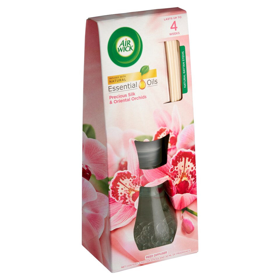 image 1 of Air Wick Essential Oils Reed Diffuser Precious Silk & Oriental Orchids 30ml