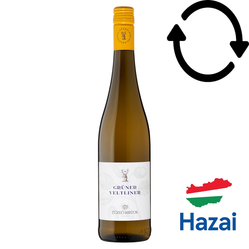 Tűzkő Pannon Zöldveltelini száraz fehérbor 12,5% 750 ml