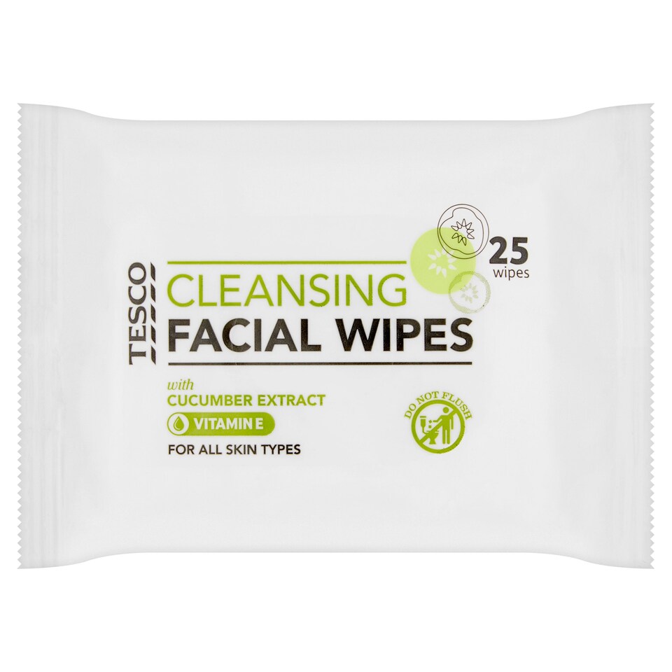 Tesco Cucumber Facial Wipes 25