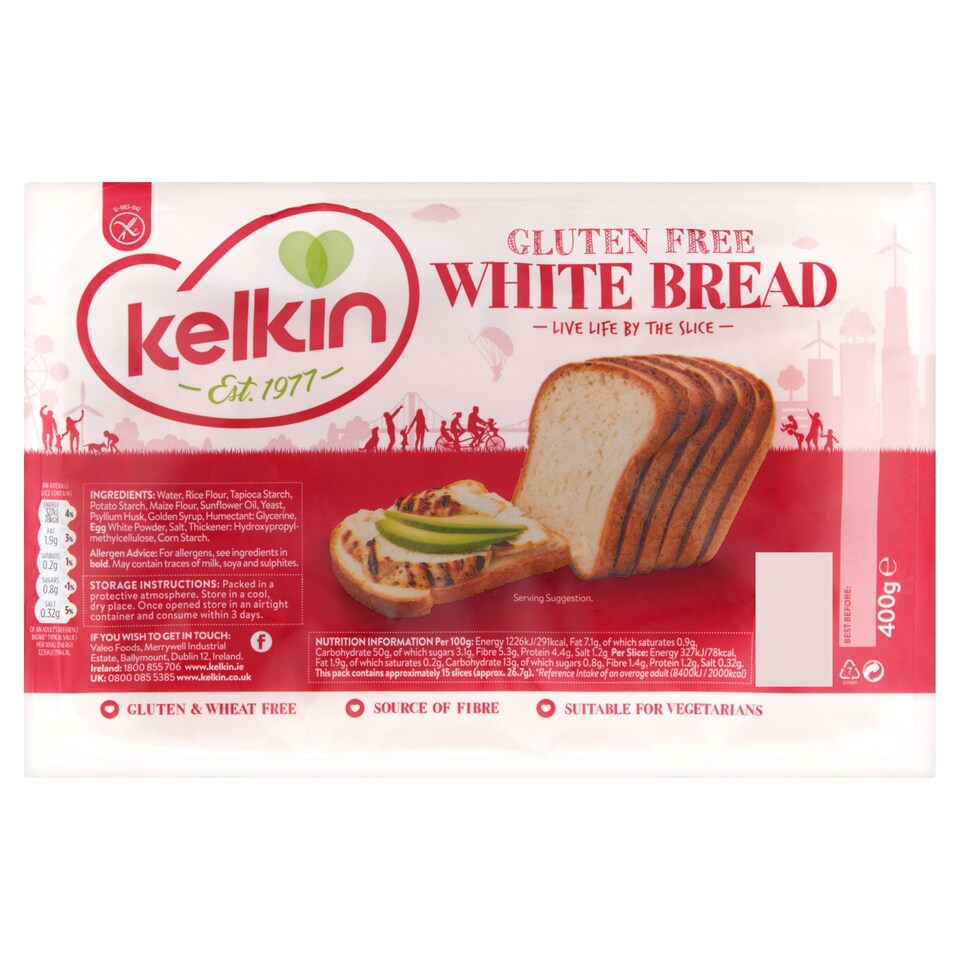 Kelkin Free From White Bread 400G