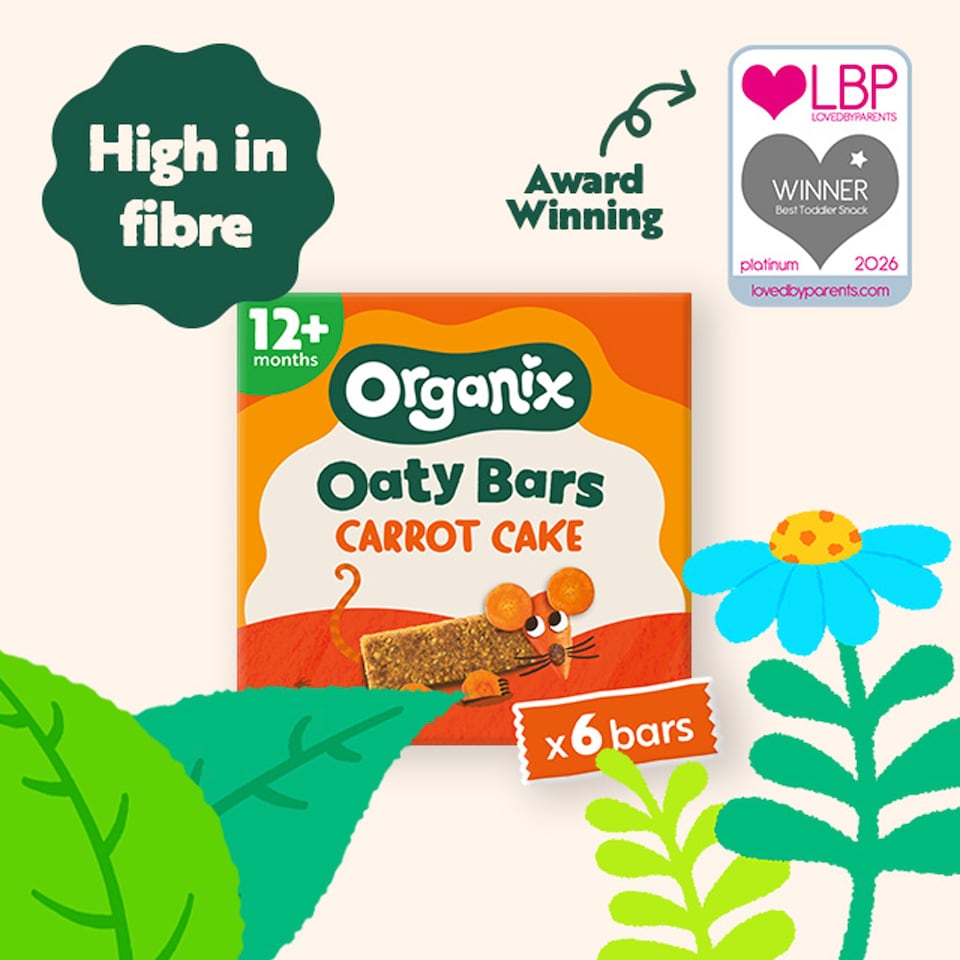 image 1 of Organix Carrot Cake Oaty Bars Organic Toddler Snacks Multipack 6x23g