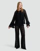 image 2 of F&F Lace Tiered Bell Sleeve Top in Black