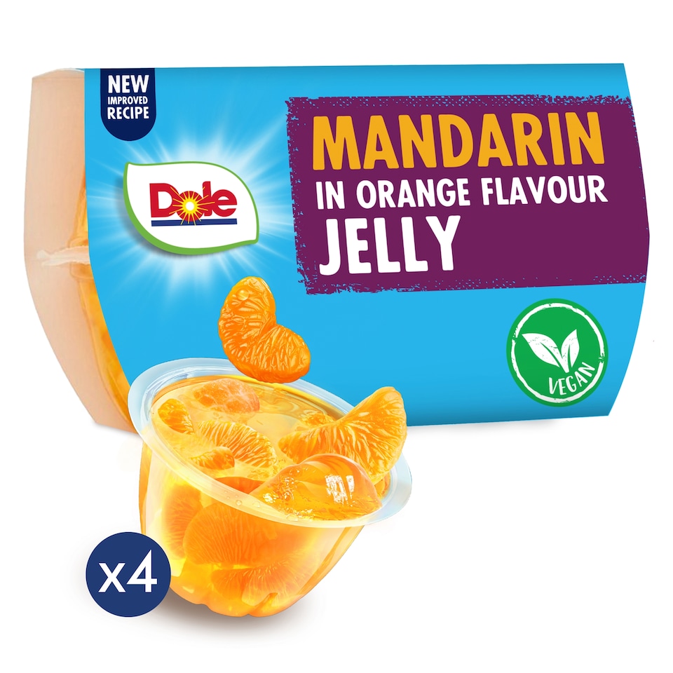 Dole Fruit In Orange Flavour Jelly - Mandarins 4 x 123g