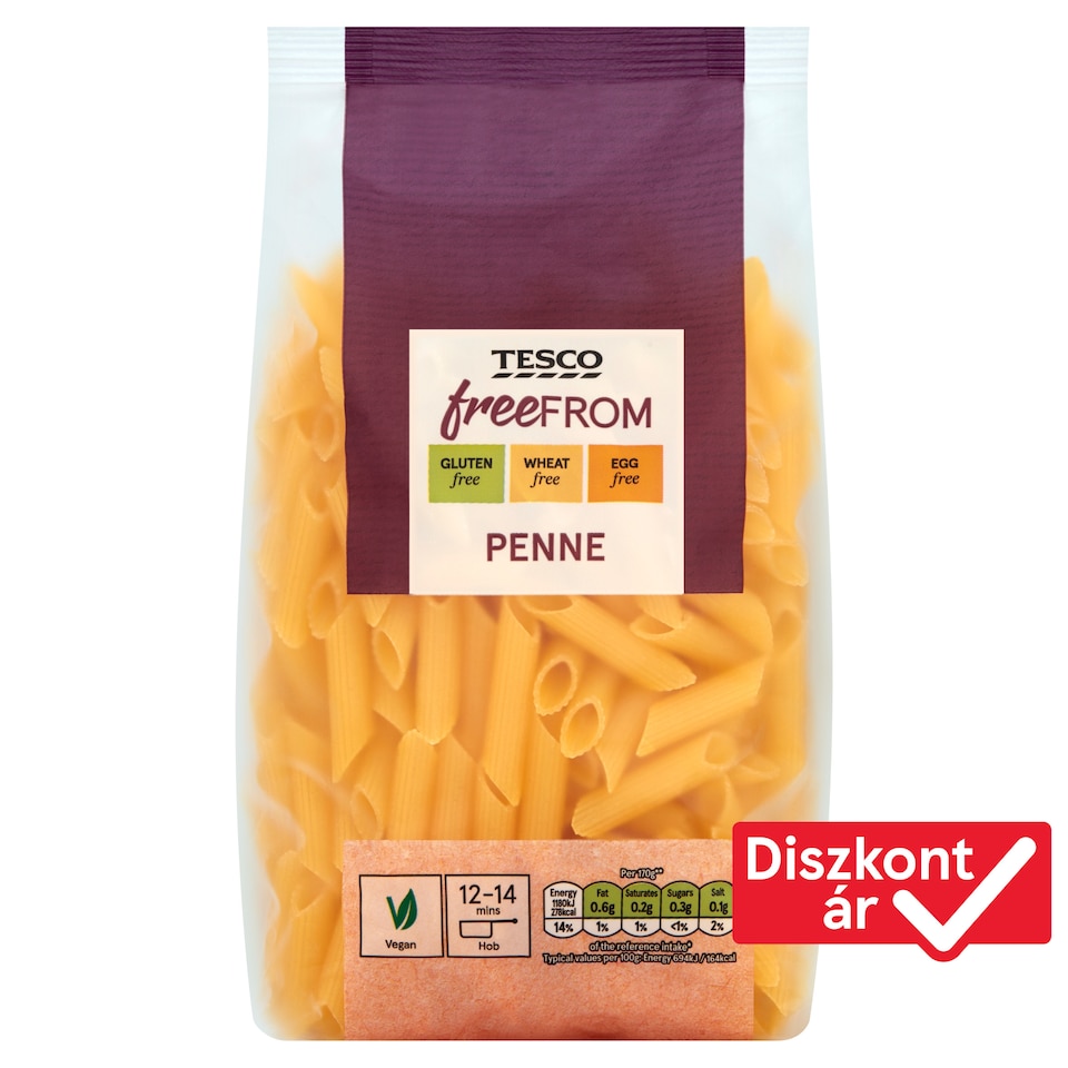 Tesco Free From Penne Dried Pasta Made from Maize Flour and Rice Flour 500 g