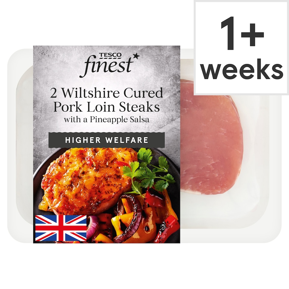 Tesco Finest Wiltshire Cured Pork Loin Steak with Caramelised Pineapple Salsa 400g