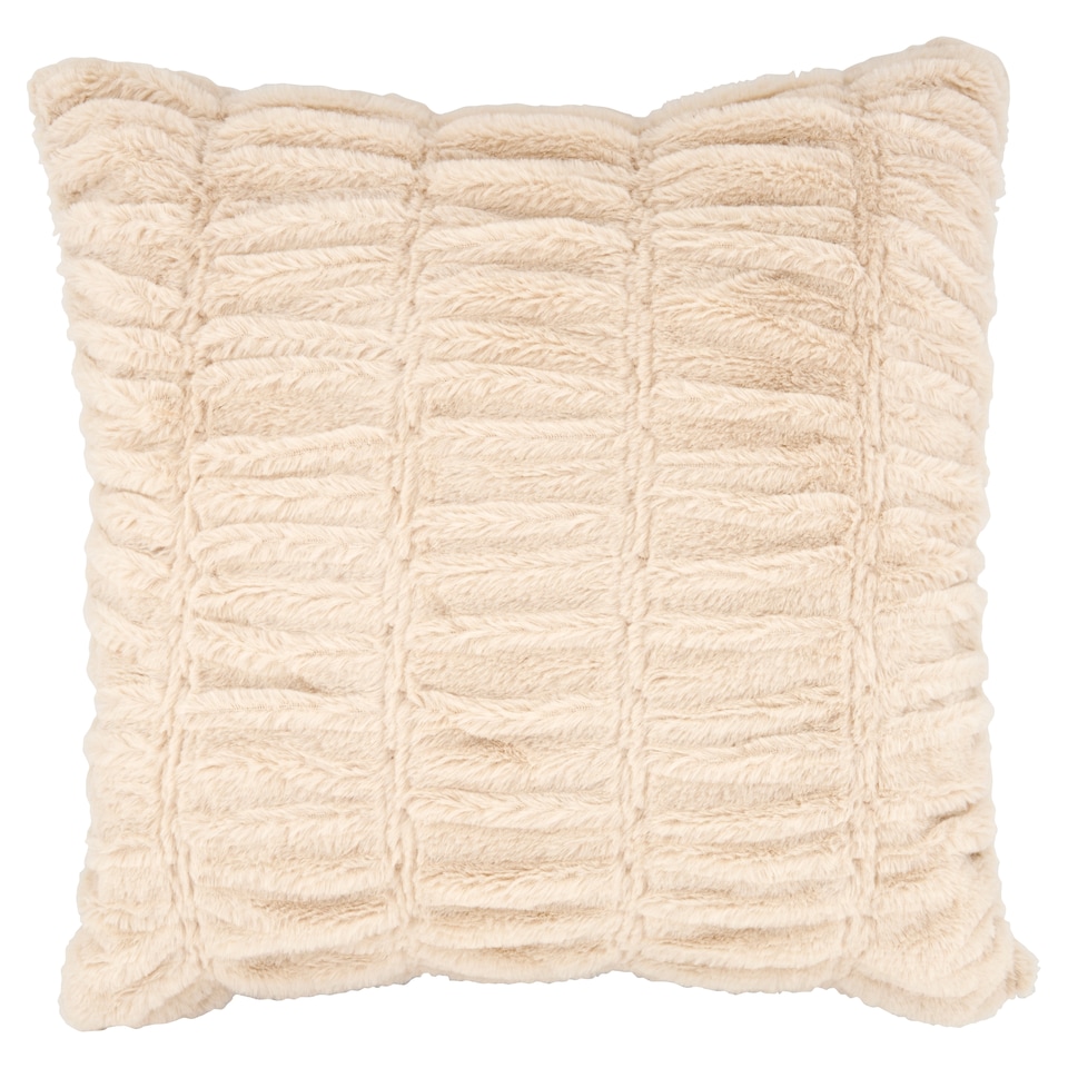 Tesco Greige Ruched Fur Cushion