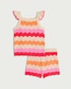 image 4 of F&F Girls 2-Piece Frilled Knitted Top and Shorts Set in Multi Pink