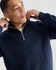 image 1 of F&F Knitted Speckled Half Zip Jumper in Navy