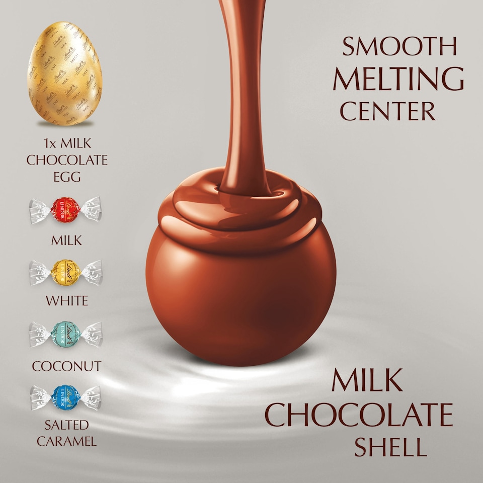 image 1 of Lindt Milk Chocolate Egg With Assorted Truffles 348G