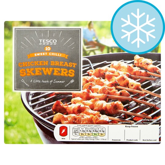 Tesco 10 Sweet Chilli Chicken Skewers 180G Tesco Groceries